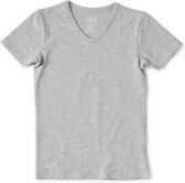 Little Label - t-shirt v-neck - grey melee - maat: 146/152 - bio-katoen