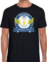 Zwart geslaagd drinking team t-shirt  heren M