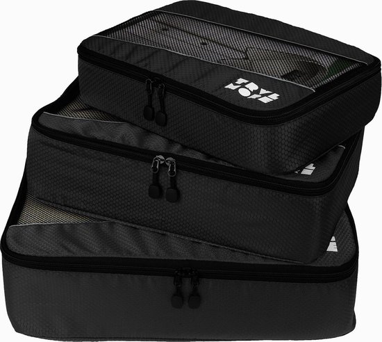 TRVLMORE Packing Cubes Set - Koffer Organizer - 3 stuks - Zwart