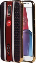 M-Cases Ruit Design TPU Hoesje voor Moto G4 Bruin