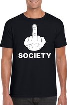 Fuck society t-shirt zwart voor heren S