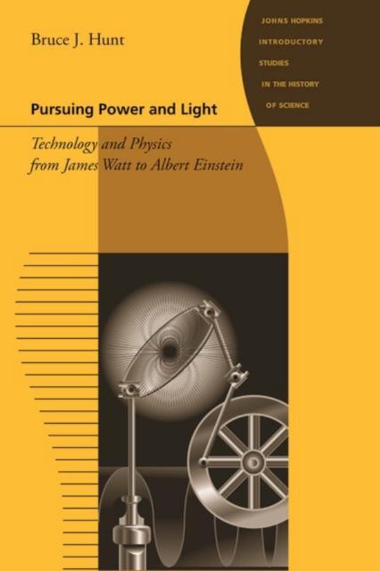 Couverture de livre avec "Pursuing Power and Light" et une image d'une construction mécanique.