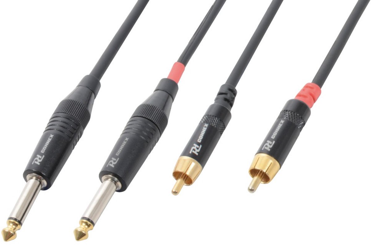 PD Connex Kabel 2x 6.3 Mono - 2x RCA Male 1.5m