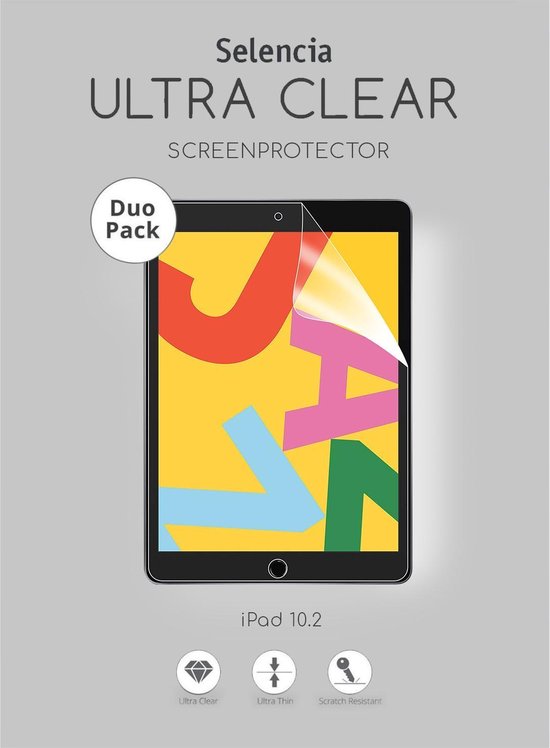 Selencia Screenprotector Geschikt voor iPad 10.2 (2021) / iPad 10.2 (2019) / iPad 10.2 (2020) - Selencia Duo Pack Ultra Clear Screenprotector tablet