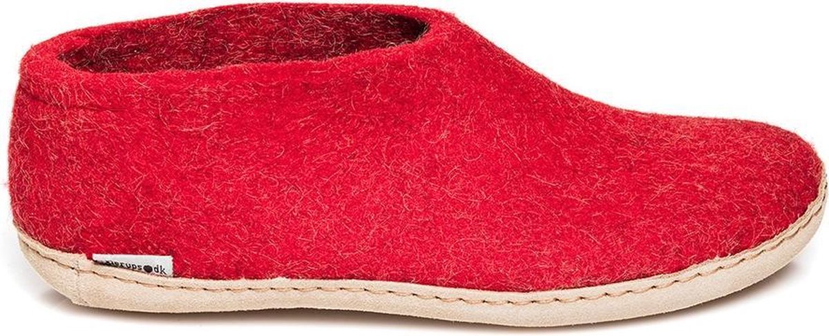 Glerups Schoen met leren zool-Rood-45