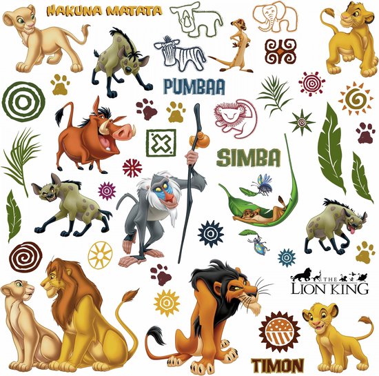 Roommates Muurstickers Disney The Lion King Vinyl 48 Stuks