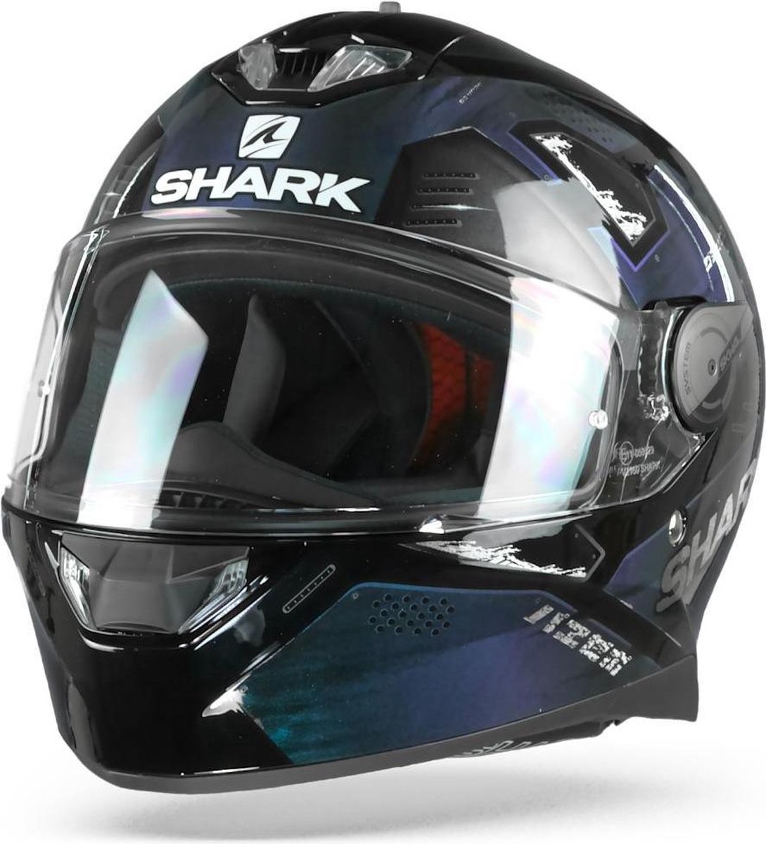 Shark Skwal 2 Venger Zwart Glitter Zwart KXK Integraalhelm - Motorhelm - Maat S