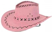 Partychimp Cowboy Hoed Roze Suedelook - One Size - Unisex