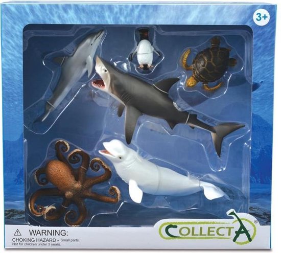 Foto: Collecta zeedieren speelset in giftverpakking 6 delig