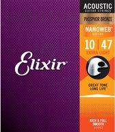 Elixir 16002 | akoestische gitaar snaren | Phosphor Bronze Nanoweb Extra Light 10-47