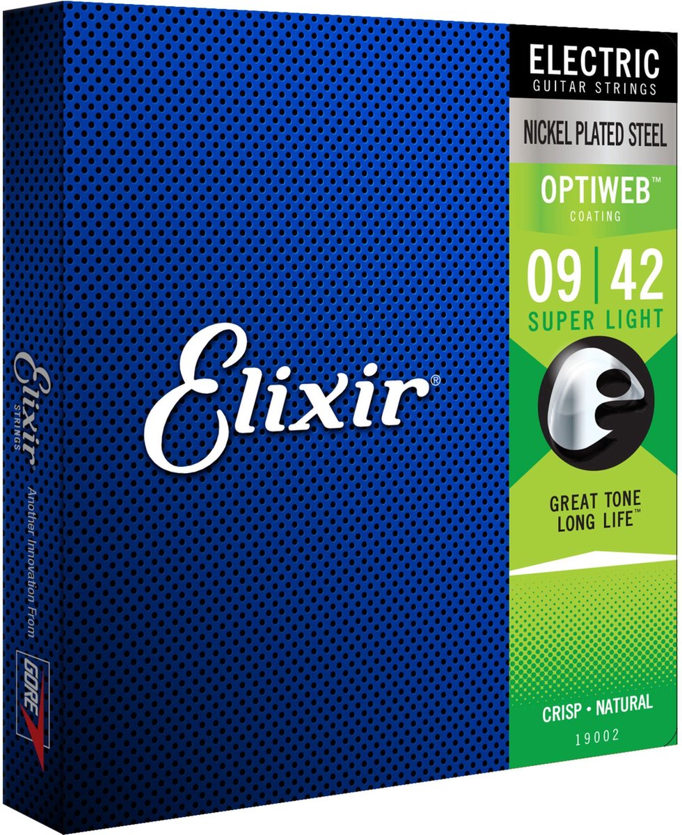 Elixir OPTIWEB 9-42 Struny do Gitary Elektrycznej - Aanhoudend geluid