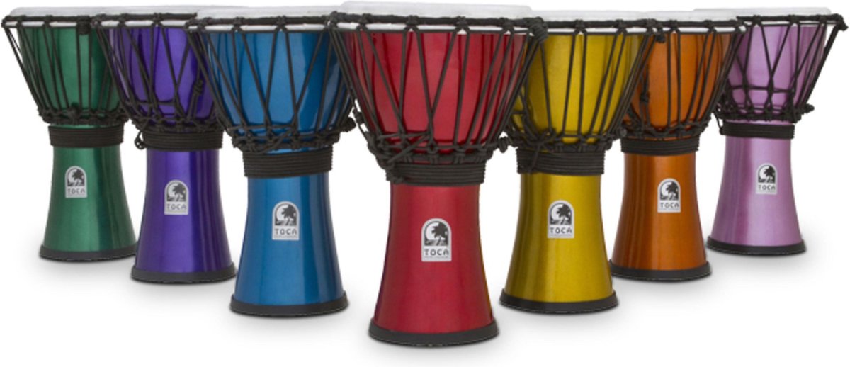 Toca Percussion ColorSound Djembe TFCDJ-7MS, Djembe-Set, 7 stuk, 7 kleuren - Djembe