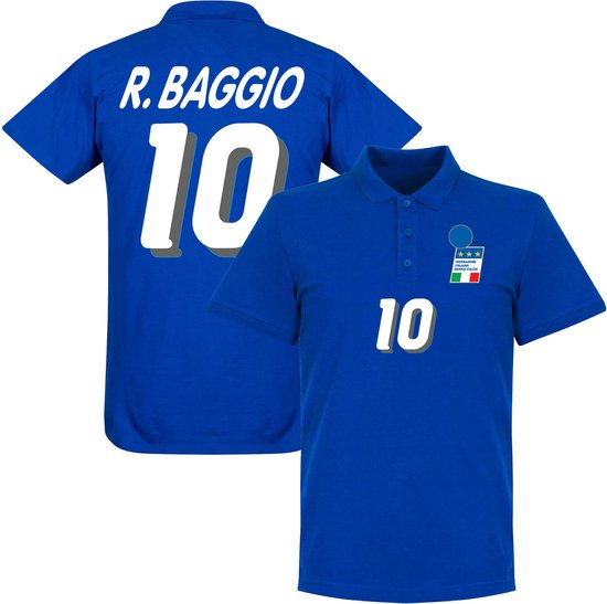 Italië 1994 Baggio No.10 Polo Shirt - Blauw - XXL