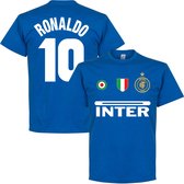 Inter Milan Ronaldo 10 Team T-Shirt - Blauw - S