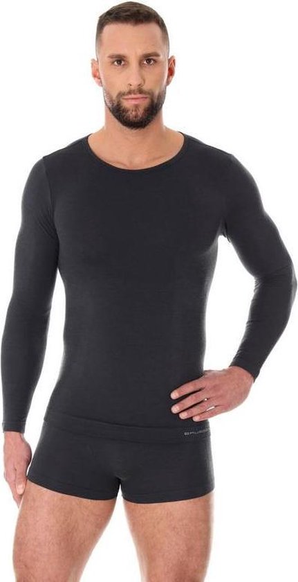 Brubeck Comfort | Sous-vêtements pour hommes - Maillot de corps manches longues sans couture avec laine mérinos - Graphite - M