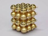 Goud Combi Kerstballen - cb. 36 glasballen/cap goud combi 57mm