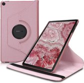 Geschikt voor Samsung Galaxy Tab A 10.1 2019 (T510-T515) hoes Pearlycase... Kunstleder Hoesje 360° Draaibare Book Case Bescherm Cover Rose Goud