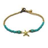 Enkelbandje zeester Turquoise
