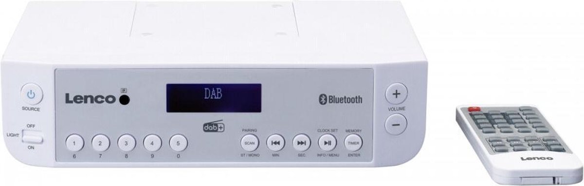 Lenco - | Bluetooth® bol Keukenradio met KCR-200WH en - DAB+ Wit