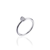 Jewels Inc. - Ring - Fantasie gezet met Zirkonia Stenen - 6mm Breed - Maat 58 - Gerhodineerd Zilver 925