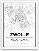 Poster/plattegrond ZWOLLE - A4