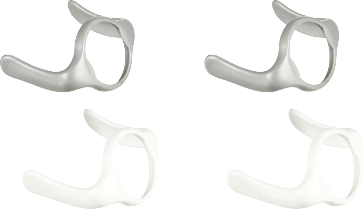 Difrax Losse Handgrepen Babyfles Natural - Zilver en Wit - 4 stuks