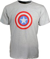 Marvel Comics Captain America Korte Mouwen Logo Shirt Grijs