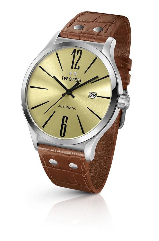 TW Steel TWA1311 Slim Line Automaat - Horloge - Leer - 45 mm - Bruin |  bol.com