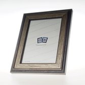 Cadre photo en bois classique GB - Format photo 20 x 25 - Gris / Argent