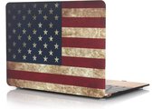 Macbook Case voor Macbook Pro 15 inch (zonder retina) - Laptoptas - Hard Case - Retro Amerikaanse Vlag