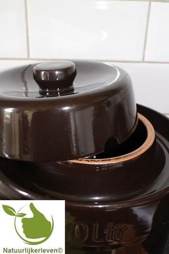 Natuurlijker leven® - Zuurkoolpot - Fermentatiepot - Zuurkoolvat 10 liter met verzwaringsstenen