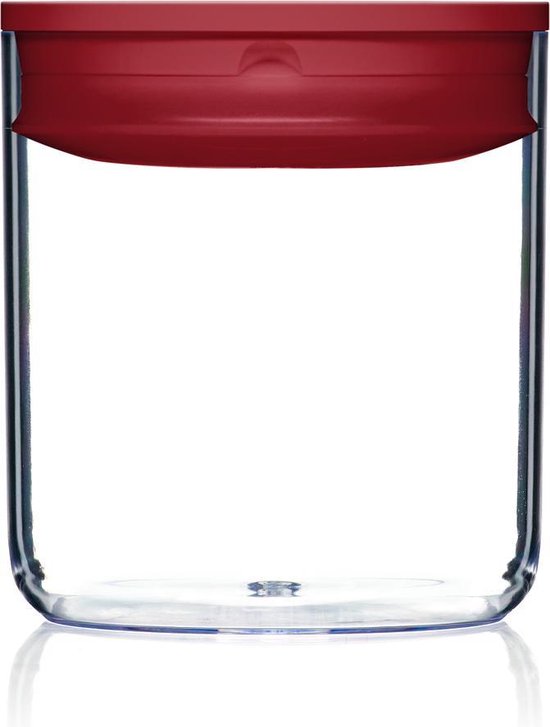 ClickClack Boîte de rangement pour aliments Garde-manger rond - 1,6 litre - Rouge
