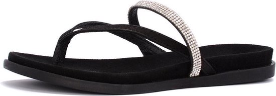 SPM zwarte slippers met strass steentjes | bol.com