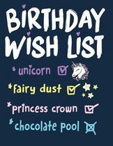 Birthday wish list
