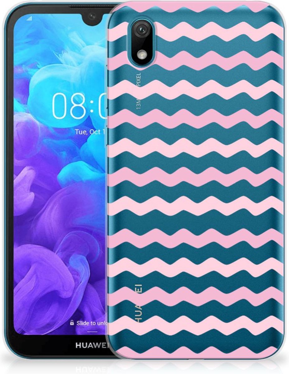 Huawei Y5 (2019) TPU bumper Waves Roze