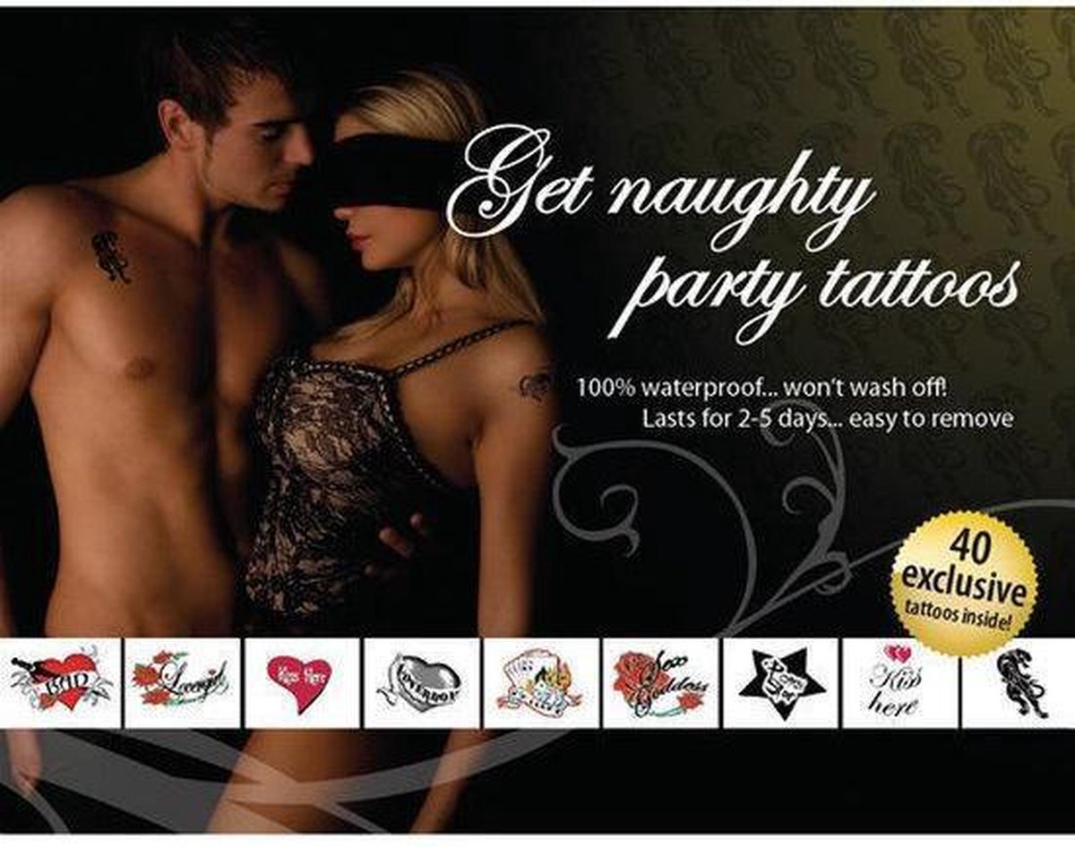 Goedkoopste Adult Body Art Tattoo Set - Get Naughty Party