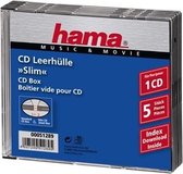 Hama CD box slim 5-pack transparant/zwart