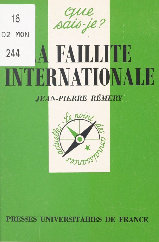 La faillite internationale - cover