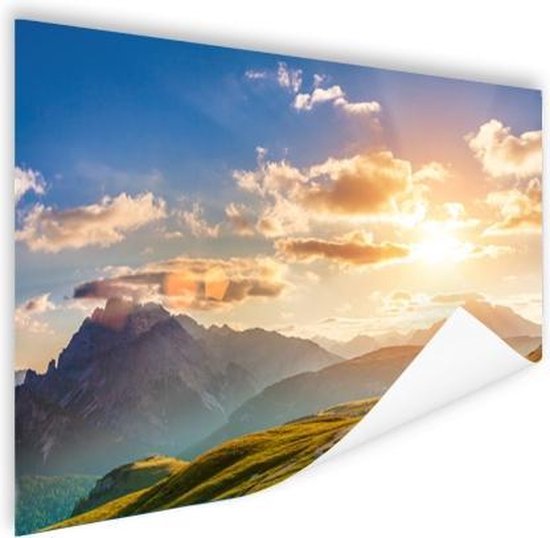Poster Sunset in the Mountains 120x80 cm - Tirage photo sur Poster (décoration murale salon / chambre)