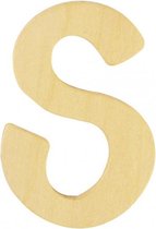 Houten letter S 6 cm