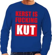 Foute kersttrui / sweater Kerst Is Fucking Kut - blauw voor heren - Kersttruien 2XL (56)