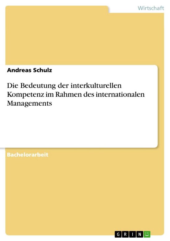 Die Bedeutung der interkulturellen Kompetenz im Rahmen des i ... - cover