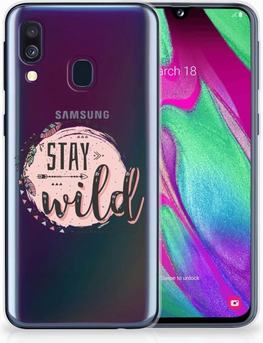 Samsung Galaxy A40 Telefoonhoesje met Naam Boho Stay Wild