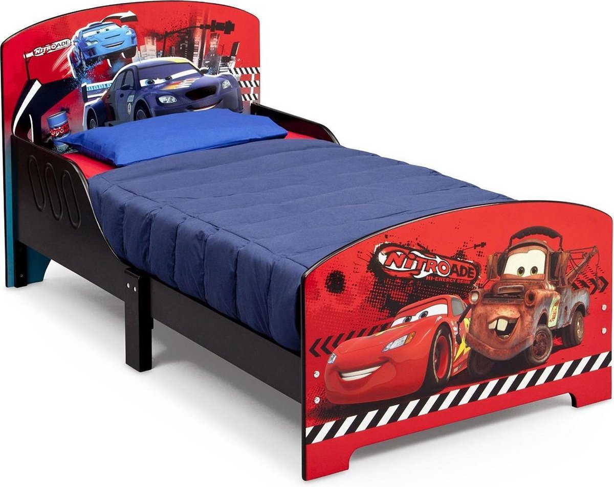 Houten peuterbed Cars rood/zwart