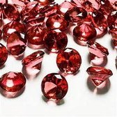 Diamant Glas Rood - 5 x 5 x 3 cm Set 2 stuks