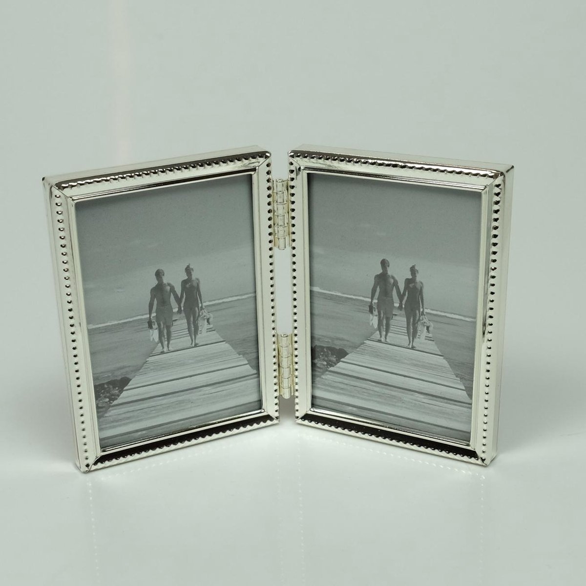 Alle lijsten AL-verzilverde fotolijst parel 2-luik 10x15 cm