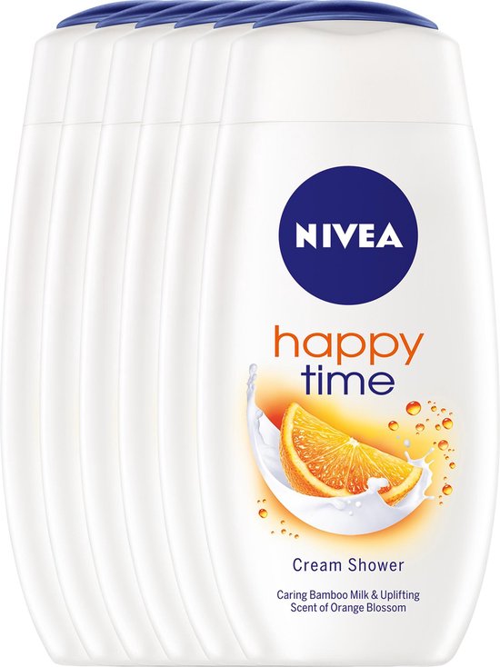 NIVEA Happy Time 250 ml Douchegel Voordeelpakket 5+1 gratis bol