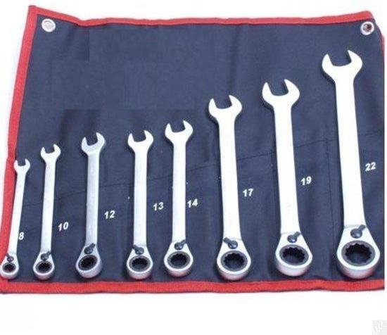 12-delige ring / steeksleutelset met flexibele scharnierkoppen