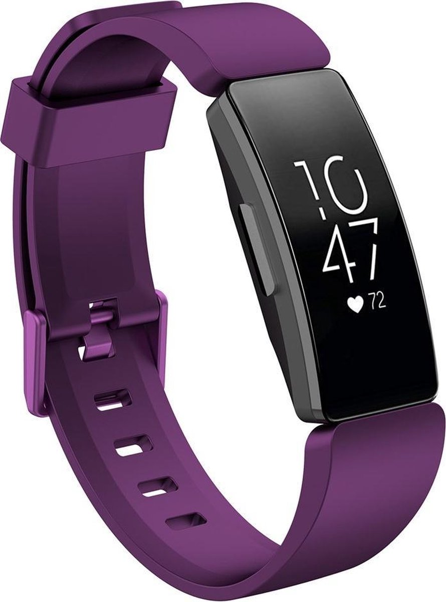 KELERINO. Siliconen bandje geschikt voor Fitbit Inspire (HR) - Paars - Large