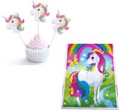 10 Unicorn Uitdeelzakjes + 24 Cupcake Toppers | Cocktailprikkers | Verjaardag| Unicorn Eenhoorn | Taartversiering | Kinderfeestje | Feestzakjes
